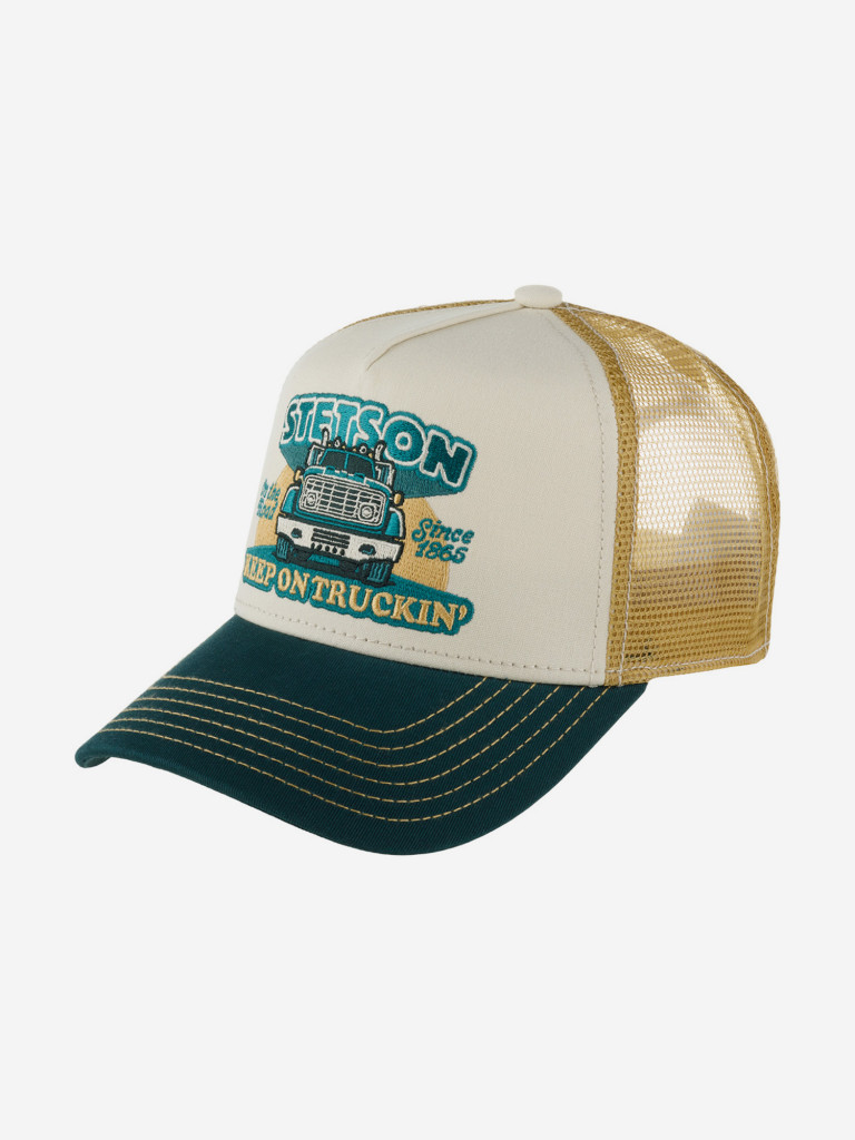 Бейсболка с сеточкой STETSON 7761164 TRUCKER CAP KEEP ON TRUCKING (зеленый)