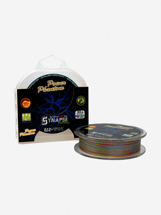 Шнур для рыбалки Power Phantom Synapse NANO PE 100m, мультиколор #0,15 (3,6кг), 0,065mm