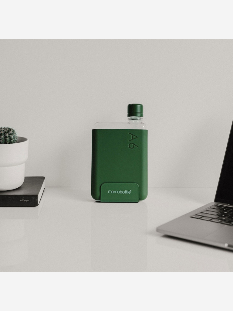 Бутылка с силиконовым чехлом Memobottle A6, Moss Green
