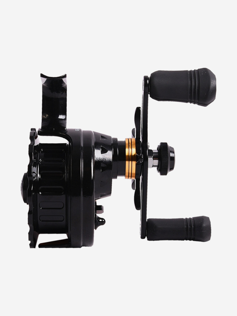 Катушка инерционная (зимняя) Black Side ICE ZEAL (4+1 подш.), черная, для зимней рыбалки под удочку и спиннинг на судака, окуня и другую рыбу