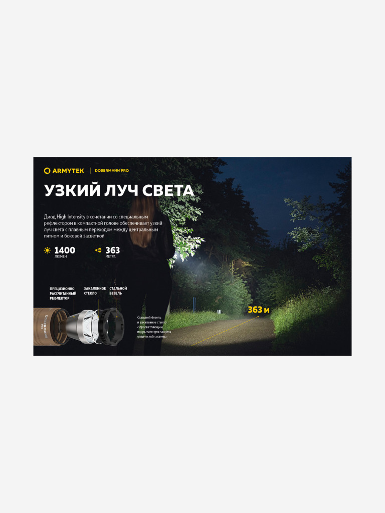 Фонарь ручной Armytek Dobermann Pro Magnet USB Sand, теплый свет