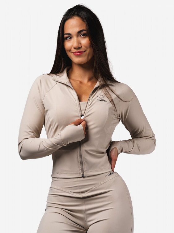 Лонгслив женский Deni x NEBBIA Fitness Zip Black 314
