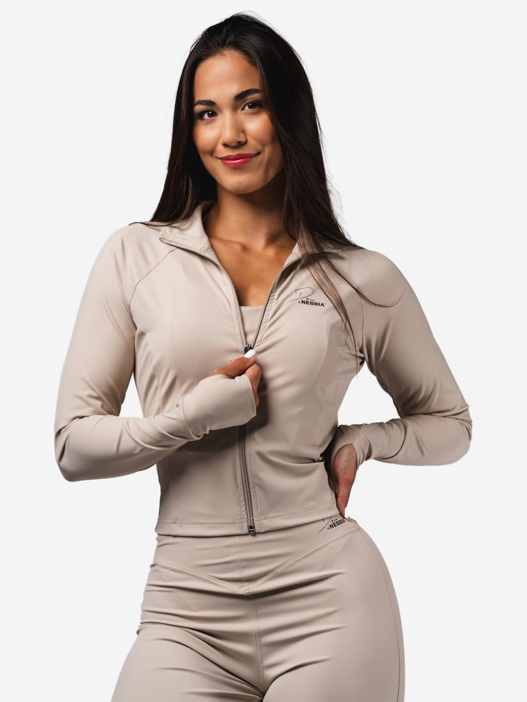 Лонгслив женский Deni x NEBBIA Fitness Zip Black 314