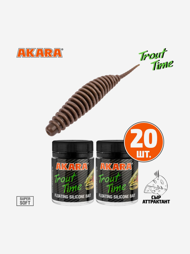 Силиконовая приманка Akara Trout Time REX 1,5 Cheese 458 (20 шт.)