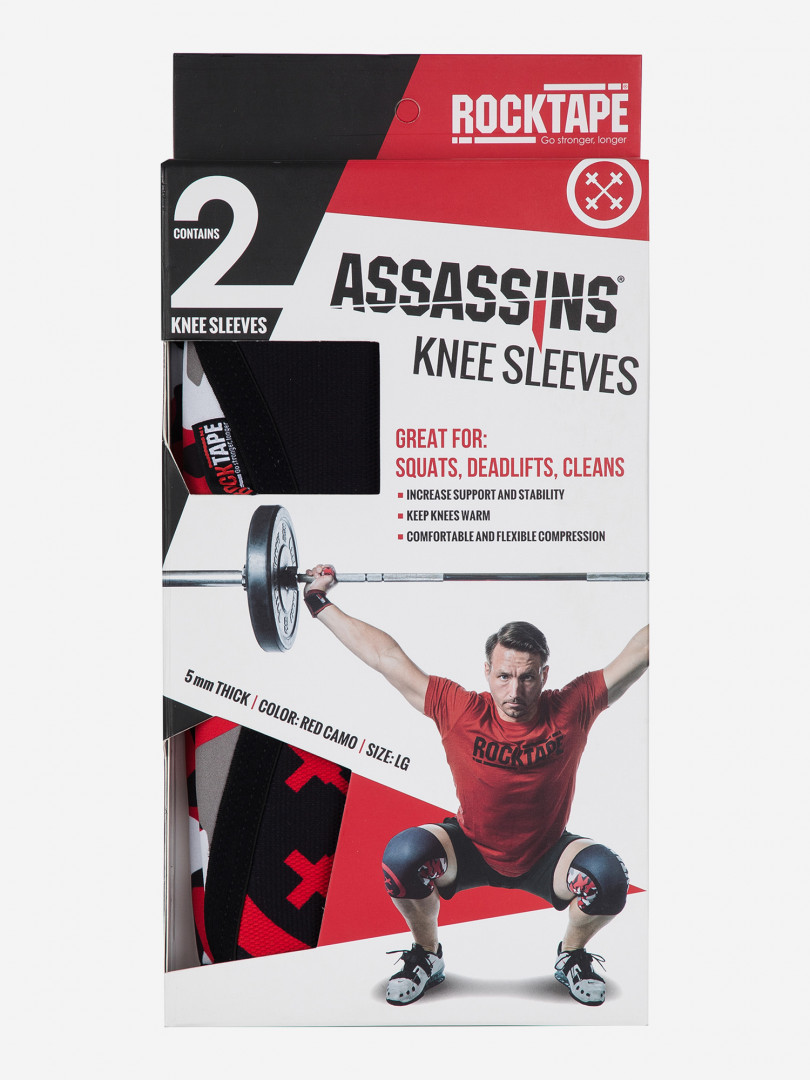 фото Наколенники rocktape assassins, 5 мм, красный камуфляж, красный