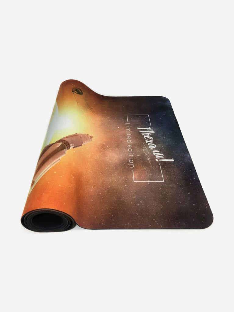 Коврик для йоги, фитнеса и пилатеса Поехали Space Collection из микрофибры и каучука, 3,5 мм