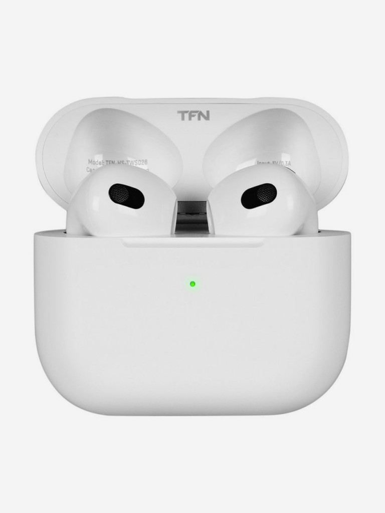 Беспроводные наушники TFN Neo белый / TWS гарнитура / Magsafe / датчик уха / IP54