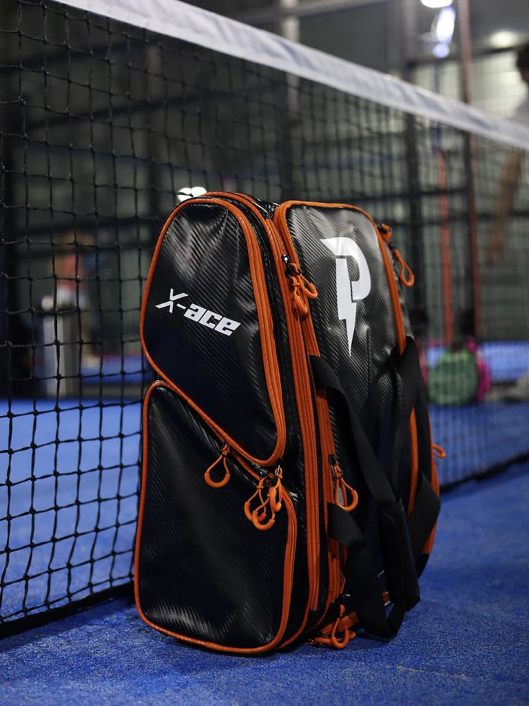Спортивный рюкзак для падел-тенниса, черно-оранжевый