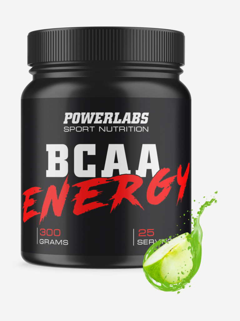 BCAA Energy, Powerlabs, 300 г, яблоко
