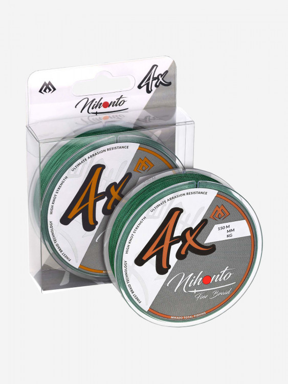 Плетеный шнур Mikado NIHONTO FINE BRAID 0,12 green (150 м) - 8.80 кг.