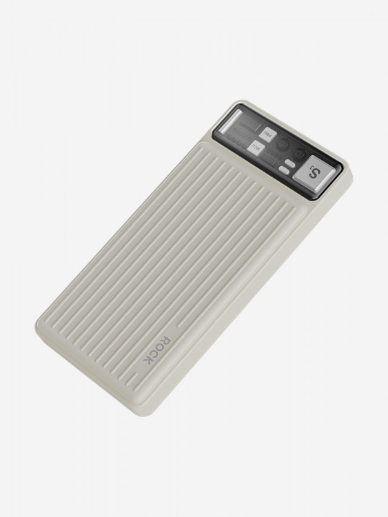 Внешний аккумулятор ROCK P96 12W Travel Series Power Bank With Cable 10000mAh бежевый