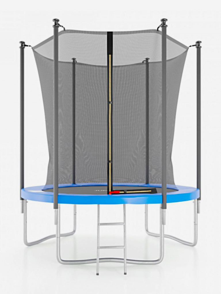 Батут с защитной сеткой DFC JUMP4FUN 6 ft синий с лестницей