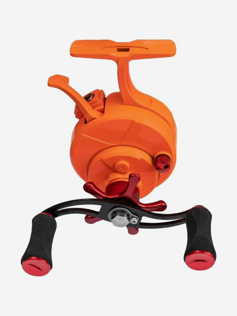 Катушка мультипликаторная зимняя Helios Rise LH, 4+1 подшипник, оранжевый (HS-FCK60-O-L)