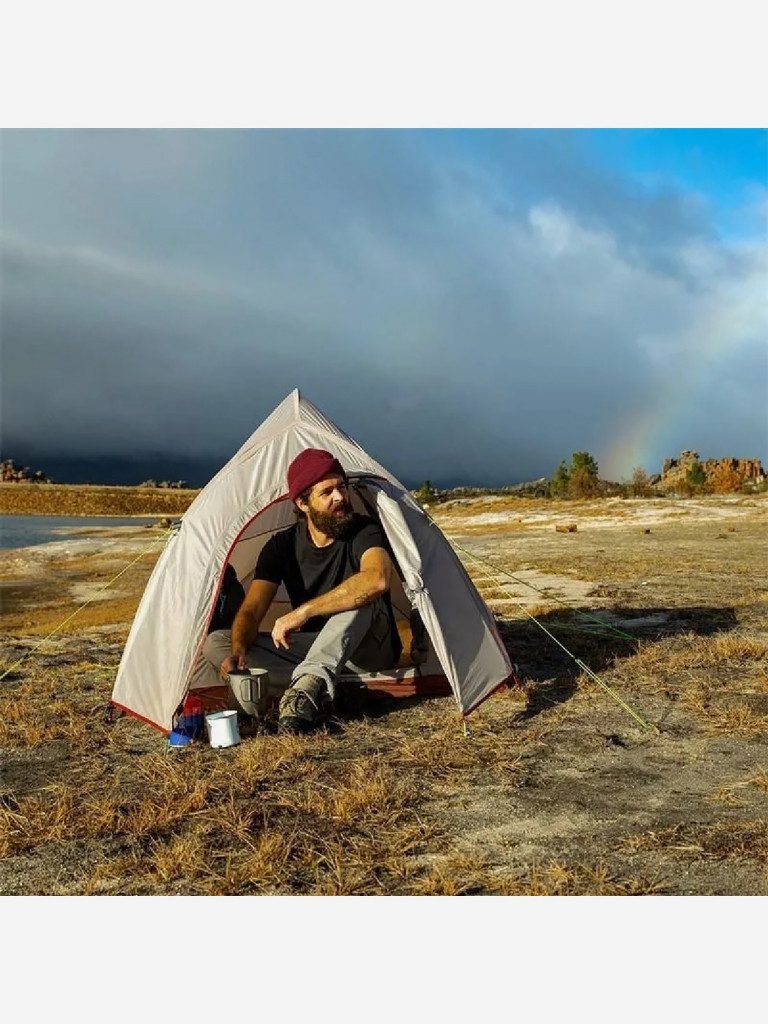 Палатка Naturehike Сloud up 2 NH17T001-T 20D двухместная с ковриком, серая, 6927595724668