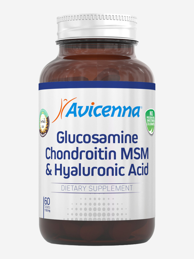 Минералы Avicenna глюкозамин хондроитин msm и гиалуроновая кислота, 60 шт