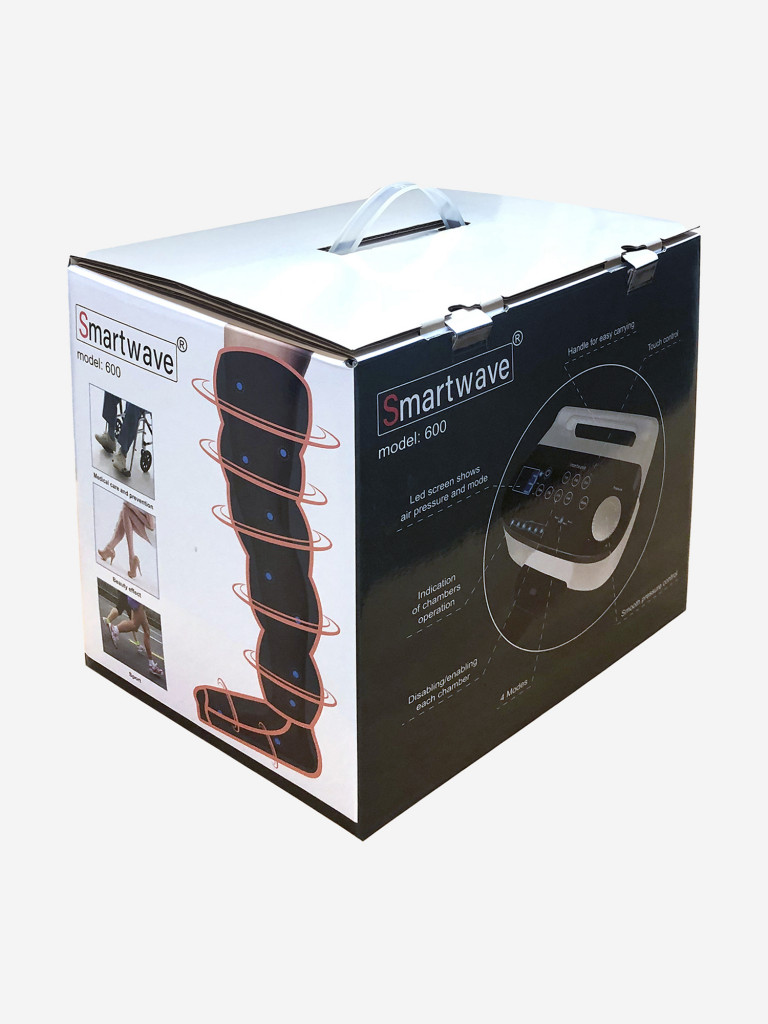 Лимфодренажный массажер Smartwave 600, комплект с манжетами для ног, манжетой для руки и манжетой-шорты