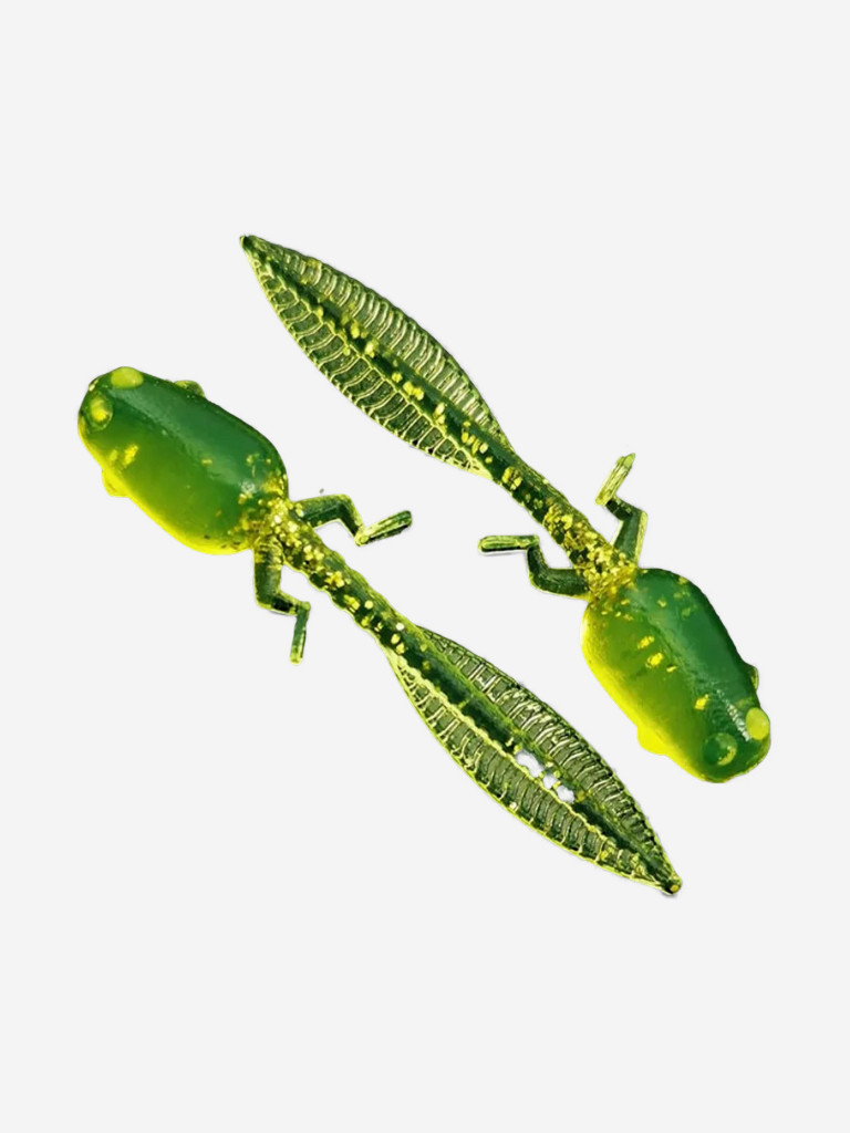 Набор для рыбалки. Cиликоновые приманки. Головастик RuBaits Tadpole 38, 50, 70 мм Cлаг, рак, личинка. На окуня судака форель. Микроджиг. Шартрез золотой Chartreuse Gold UV