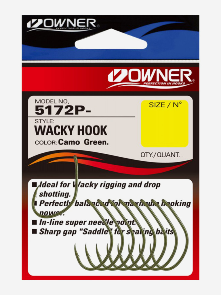 Крючок OWNER Wacky Hook green №4 9шт