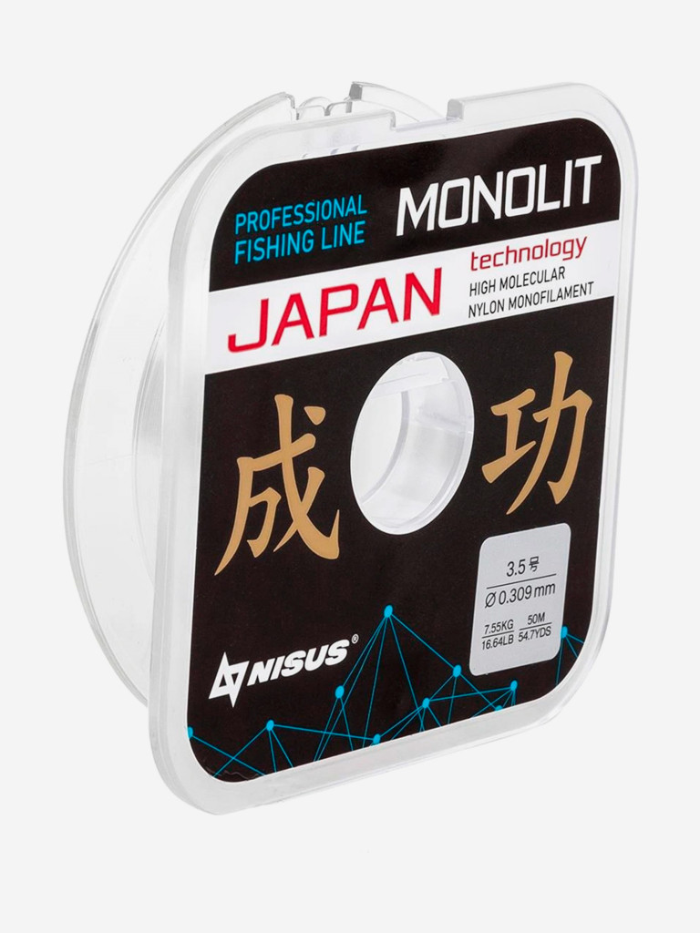 Леска для рыбалки Nisus MONOLIT Nylon 0,309мм, 50м, 7,55кг, прозрачный