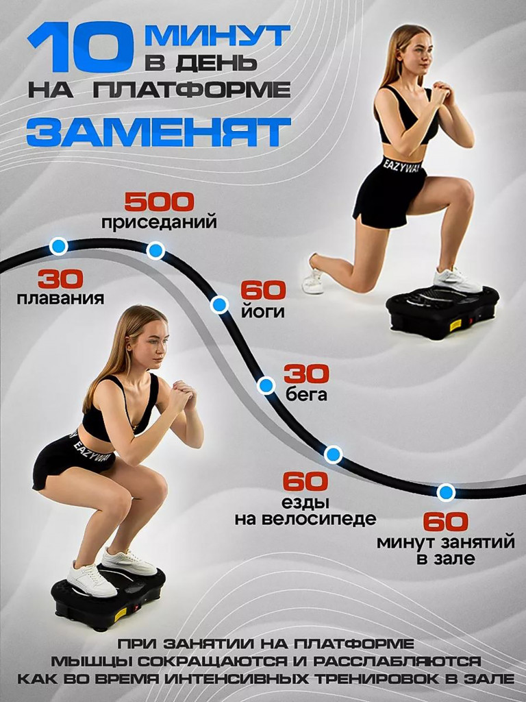 Виброплатформа для похудения Fitnesslive модель 105 цвет черный