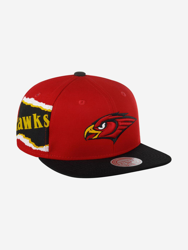 Бейсболка с прямым козырьком MITCHELL NESS HHSS3464-AHAYYPPPRDBK Atlanta Hawks NBA