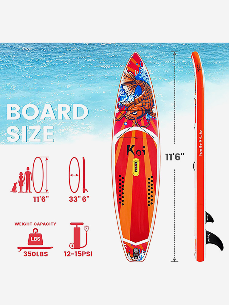 SUP-доска Feath-R-Lite Koi, FunWater (350x84x15см) SUPFR01E
