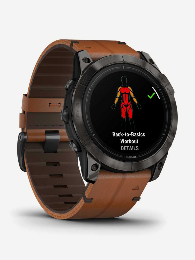 Спортивные часы Garmin EPIX PRO (Gen 2) Sapphire Edition 51 мм, титановый угольно-серый, DLC, коричневый кожаный ремешок