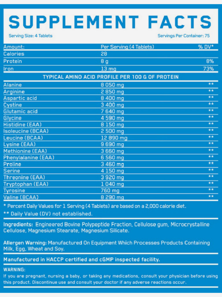 Аминокислоты Everbuild Nutrition Cryo Beef Amino 8000 МГ.