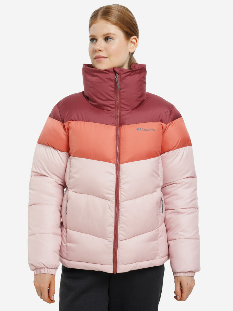 фото Куртка утепленная женская columbia puffect color blocked jacket, розовый