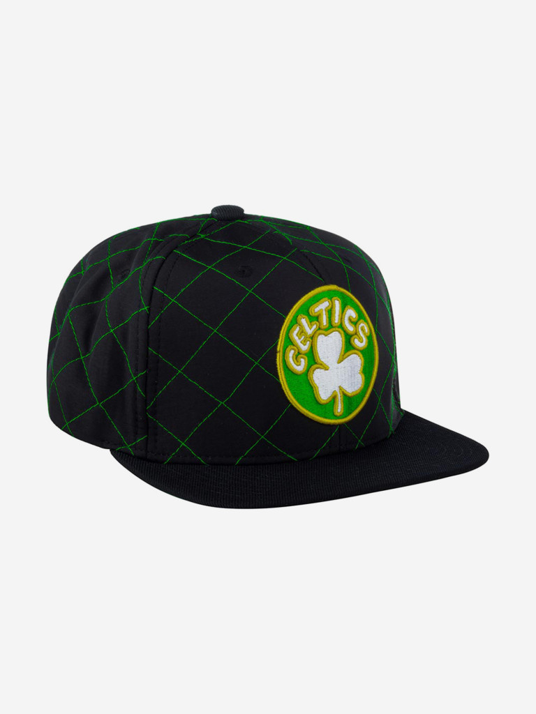Бейсболка с прямым козырьком MITCHELL NESS HHSS1212-BCEYYPPPBLCK Boston Celtics NBA