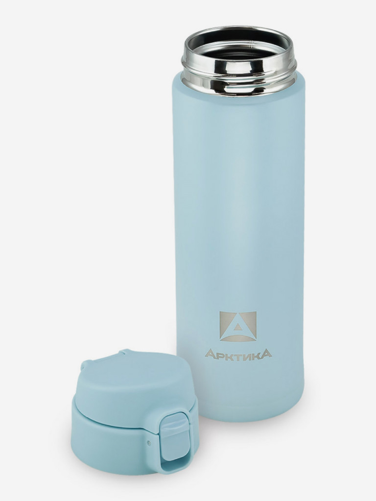Термокружка вакуумная Арктика, 420мл, со съемным ситечком, голубая