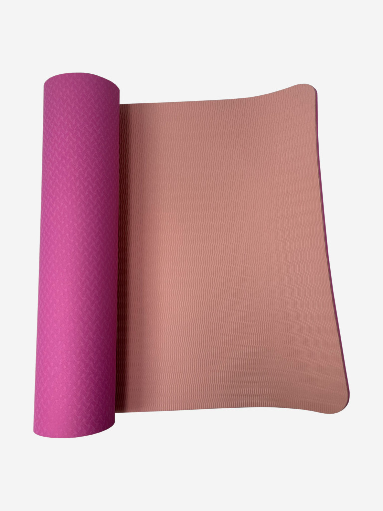 Коврик для йоги и фитнеса UNIX Fit двусторонний, 180 х 61 х 0,6 см, двуцветный, розовый