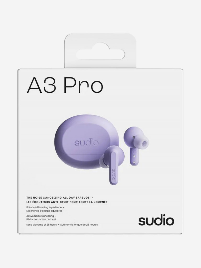 Беспроводные наушники Sudio A3 Pro Wireless Bluetooth Earbuds c активным шумоподавлением, цвет: фиолетовый