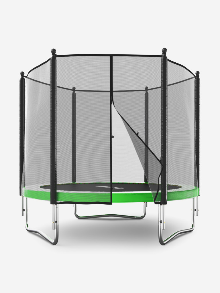 Батут каркасный UNIX Line Simple 8 ft Green с внешней защитной сеткой, общий диаметр 244 см, до 140 кг
