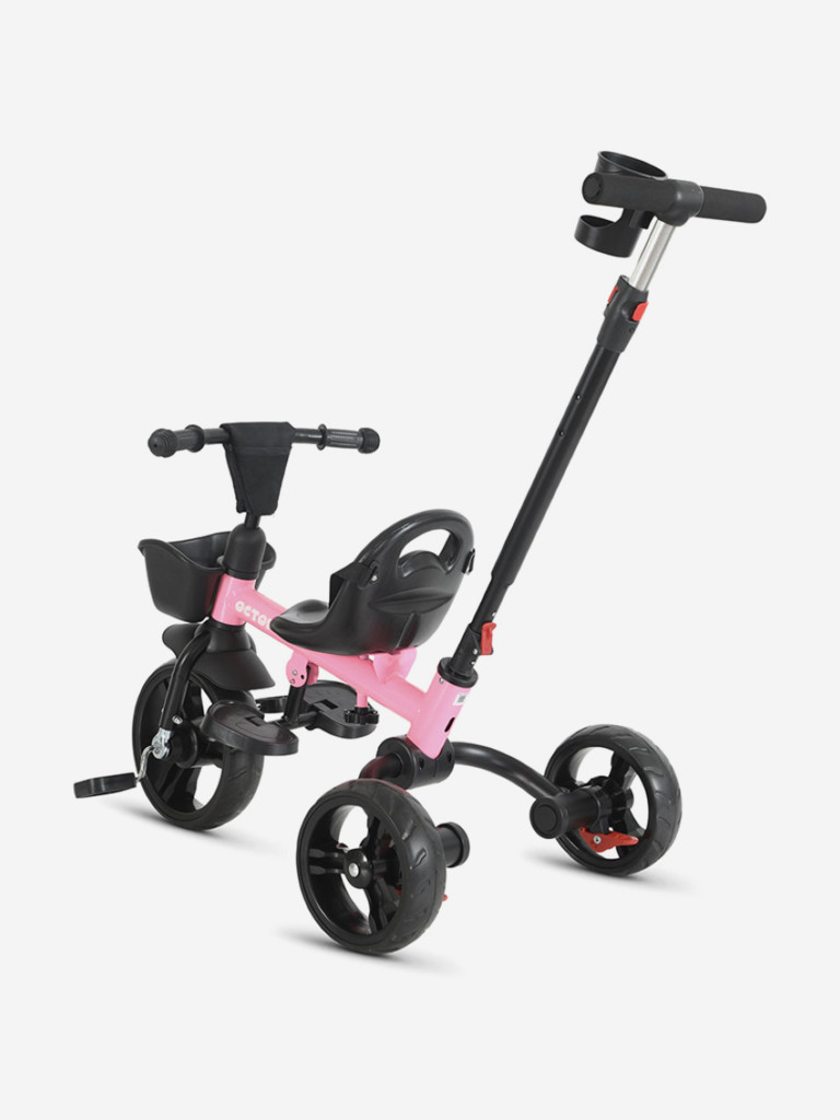 Велосипед детский трехколесный складной Maxiscoo Octopus розовый, 2026