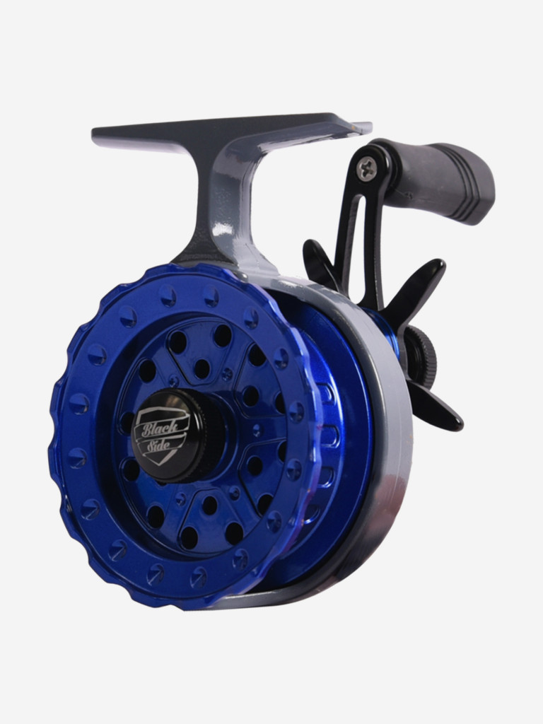 Катушка инерционная (зимняя) Black Side ICE ZEAL (4+1 подш.), синяя, для зимней рыбалки под удочку и спиннинг на судака, окуня и другую рыбу