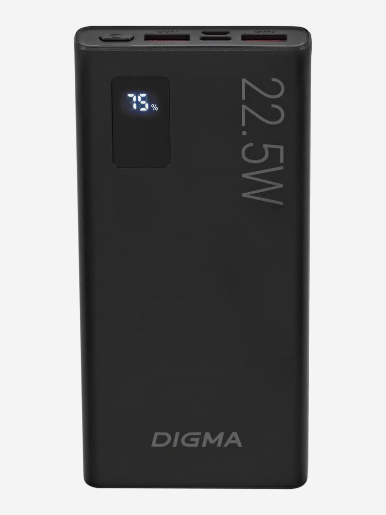 Мобильный аккумулятор DIGMA DGPF10A, черный, dgpf10a22pbk