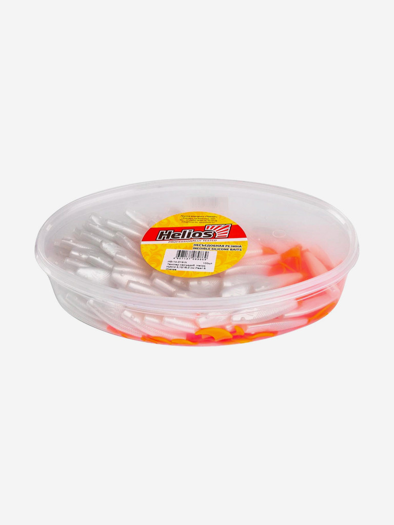 Мягкая приманка Helios Hybrid, 3,15" / 8,0 см, Pearl & Orange, 100 штук (HS-14-019-N)