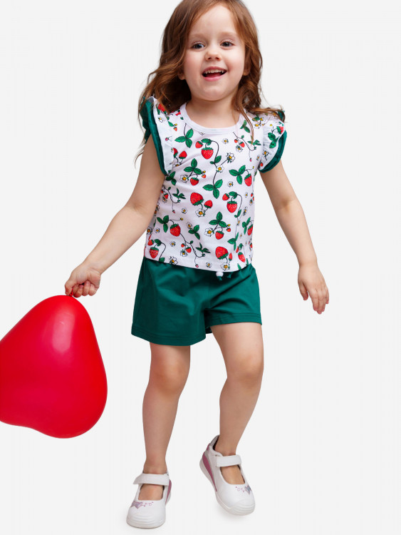 Комплект для девочек: футболка, шорты PlayToday