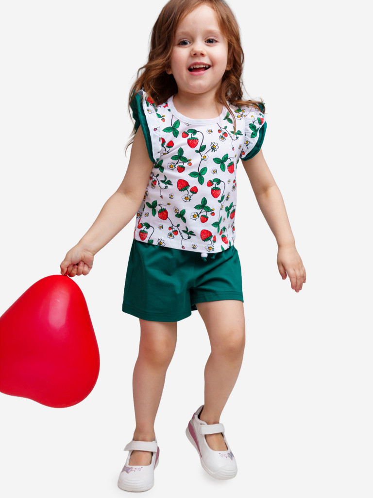 Комплект для девочек: футболка, шорты PlayToday