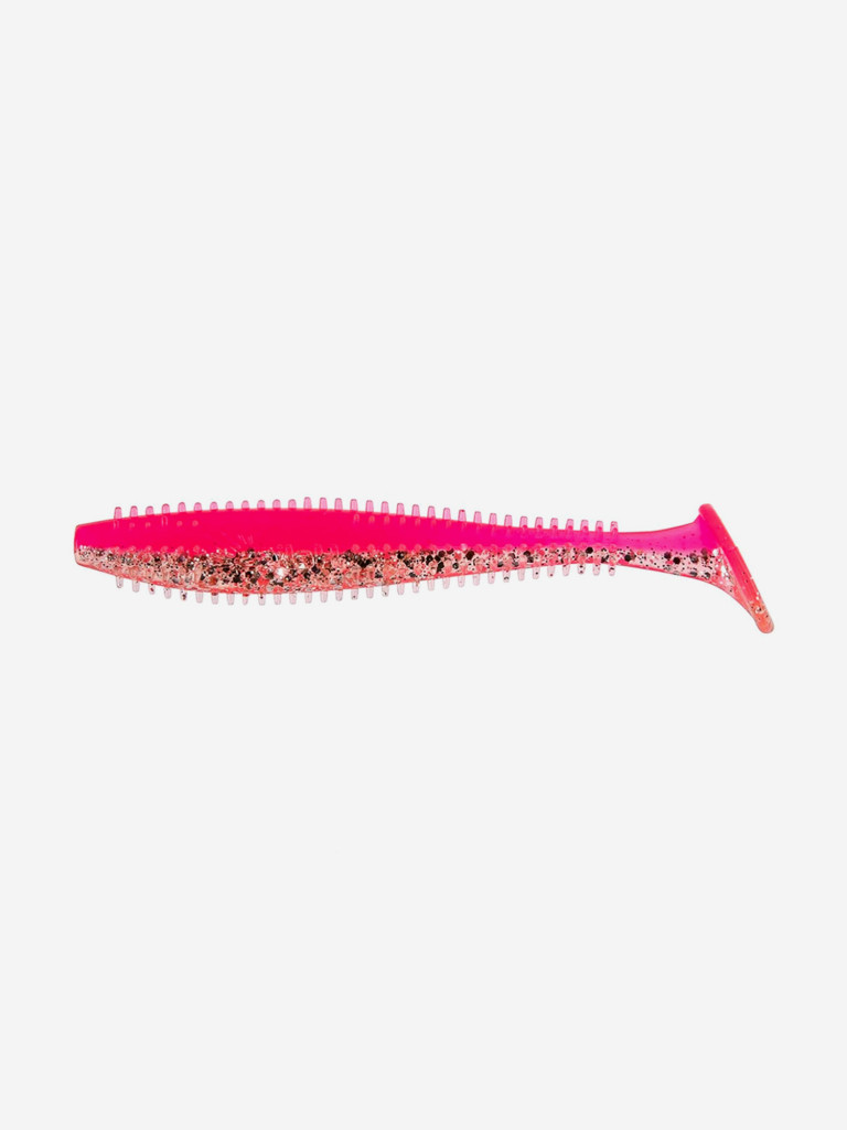 Мягкая приманка Helios Shaggy, 5,12'' / 13 см, Silver Sparkles & Pink, 50 шт (HS-18-035-N)