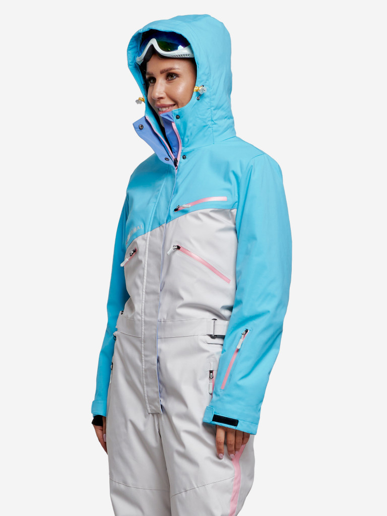 Горнолыжный комбинезон женский зимний голубого цвета 2326