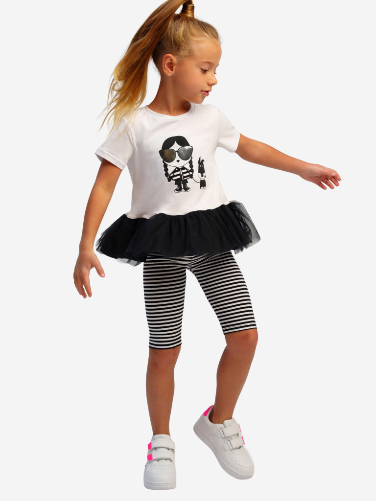Комплект для девочек: легинсы укороченные, футболка PlayToday