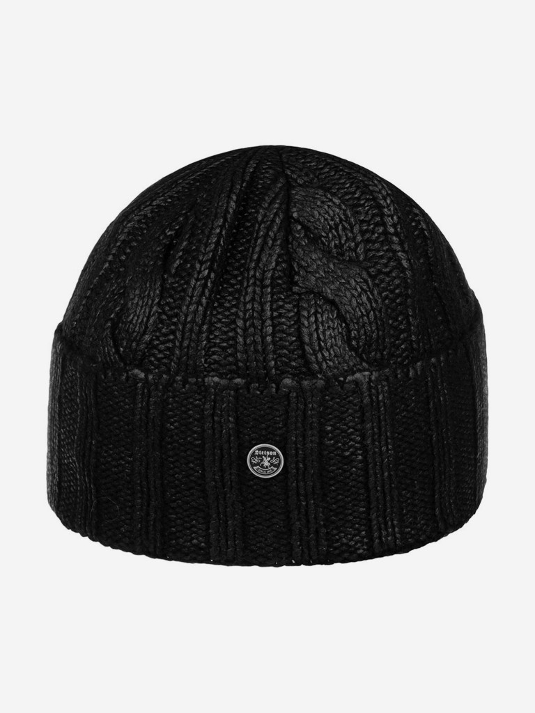 Шапка с отворотом STETSON 8599354 BEANIE WOOL/CASHMERE (черный)