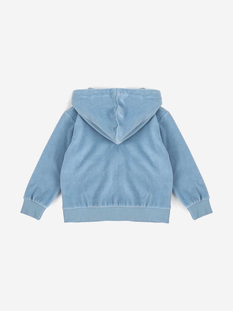 Худи с капюшоном на молнии голубое для девочки Button Blue
