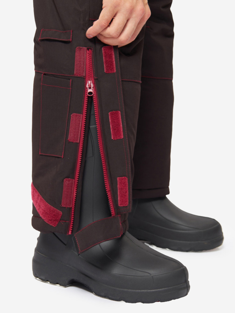 Костюм зимний Alaskan Russian Mission Old School шоколадный/ бордовый (куртка+полукомбинезон) для рыбалки и охоты