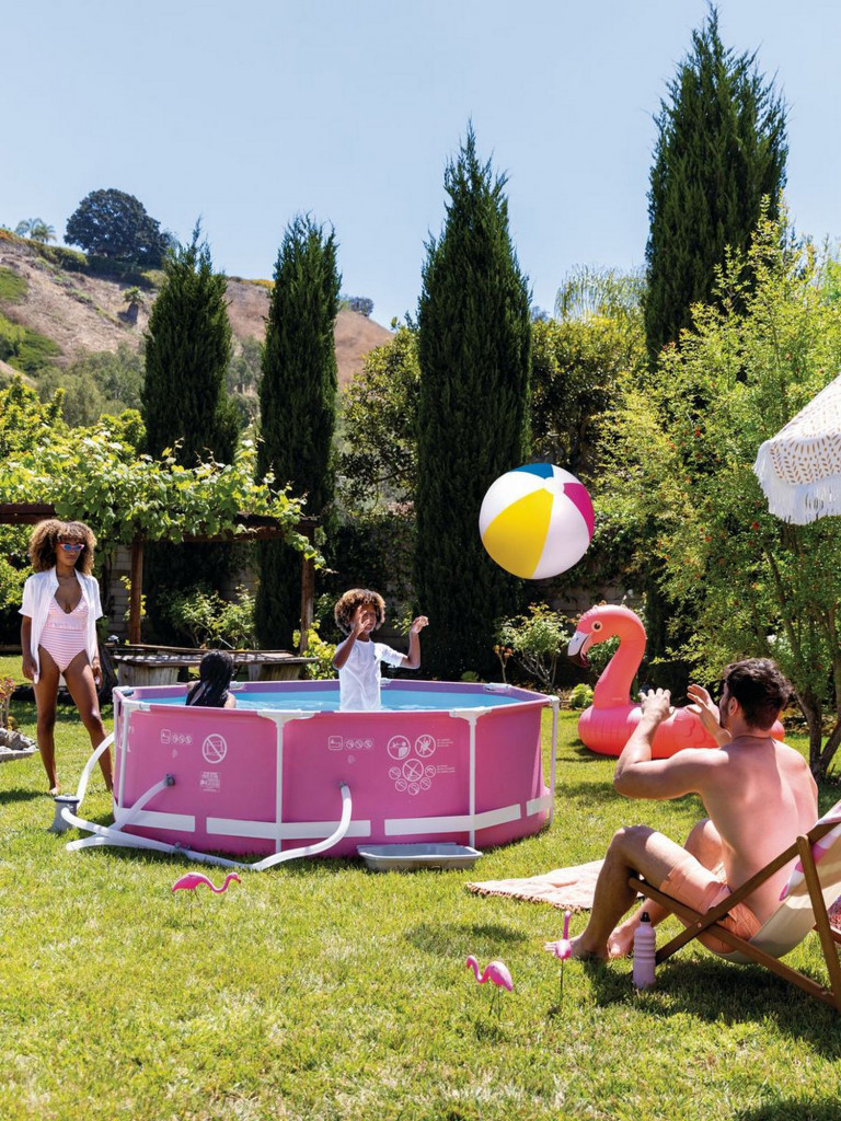 Бассейн каркасный Intex Pink Metal Frame, 244х76 см, розовый