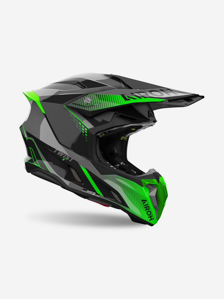 Мотошлем Кроссовый Airoh TWIST 3 SHARD Green Glossy
