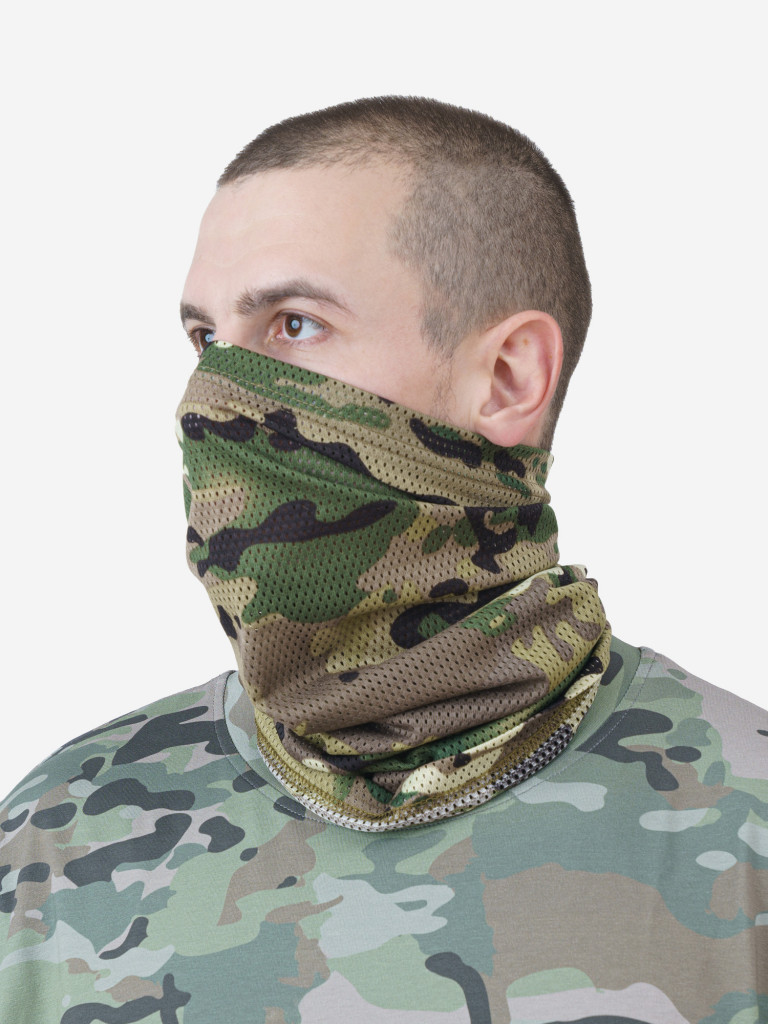Бафф сетка с перфорацией мультикам камуфляжная Jägermann