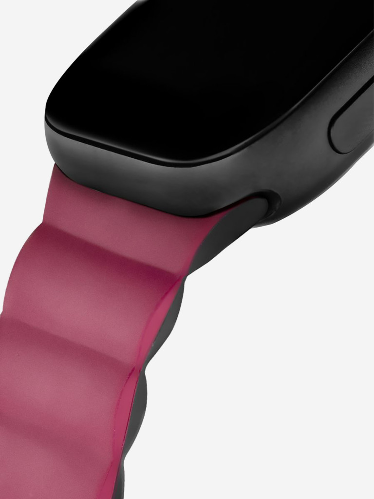 Ремешок для часов Apple Watch 41/40/38 mm Mutural Оригинал, ультралегкий силиконовый на магните — черно-бордовый